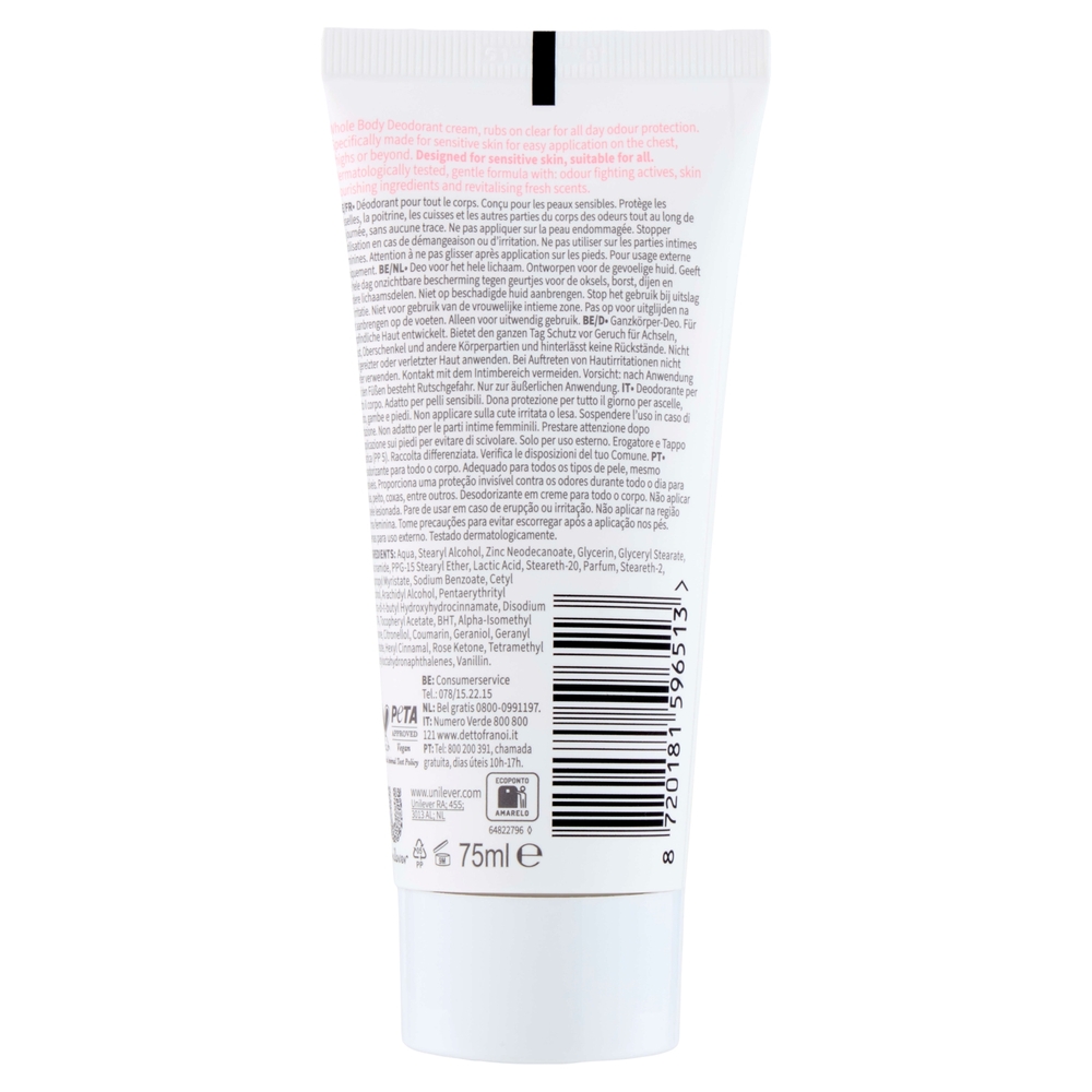 Dove whole body deo Sensitive raspberry & rose scent 75 ml